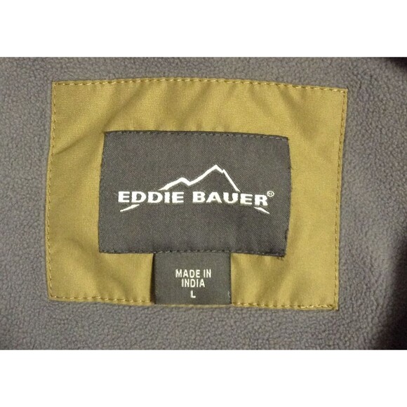 Eddie Bauer Chore Jacket Men L Tan Fleece Lined Insulated Barn Work Outdoor Warm - Picture 12 of 13